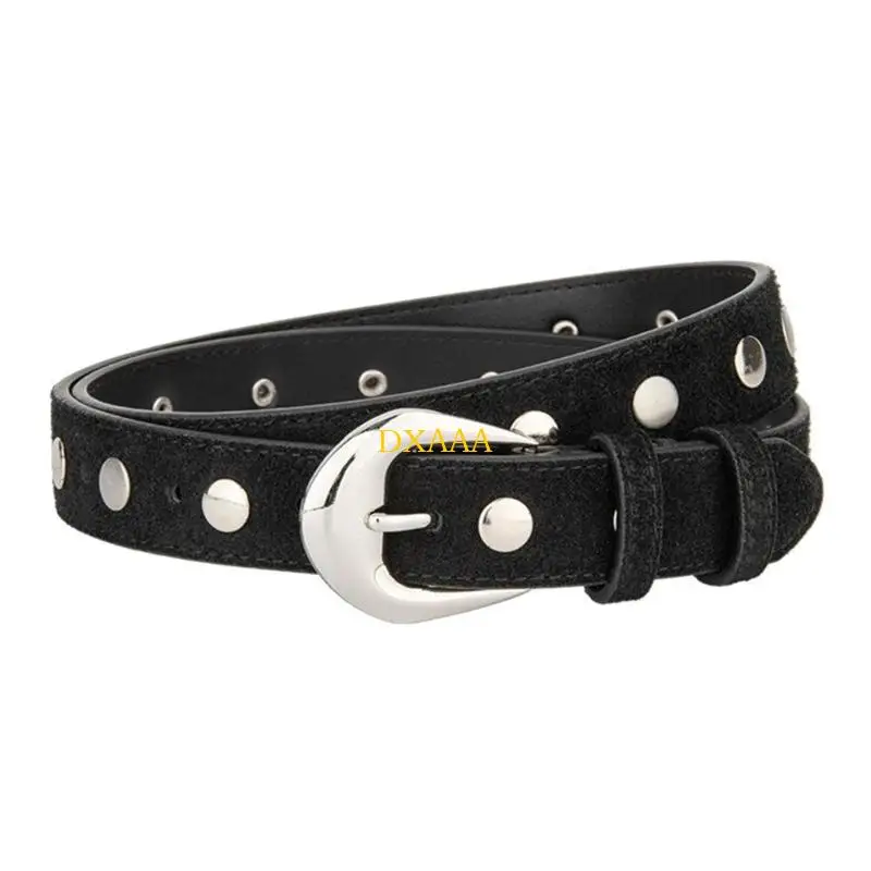 dxaa-現代中空アイレットベルトパンク腰飾りサッシュ男性と女性のための機能二層革