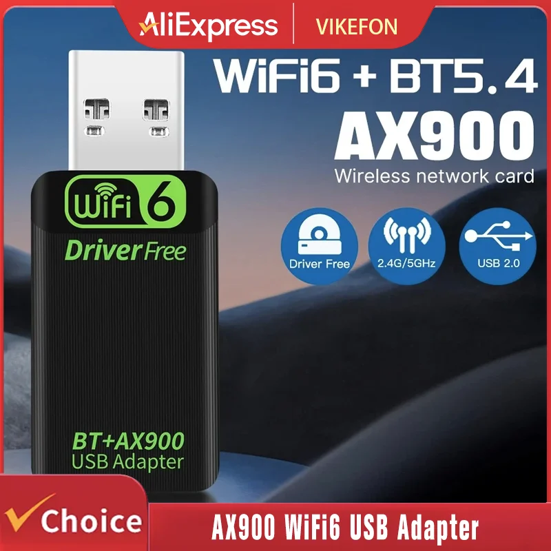 

AX900 WiFi6 USB-адаптер Bluetooth 5.4 двухдиапазонный 2,4G и 5 ГГц ключ 2в1 USB беспроводной сетевой Wlan-приемник DRIVER FREE Win10