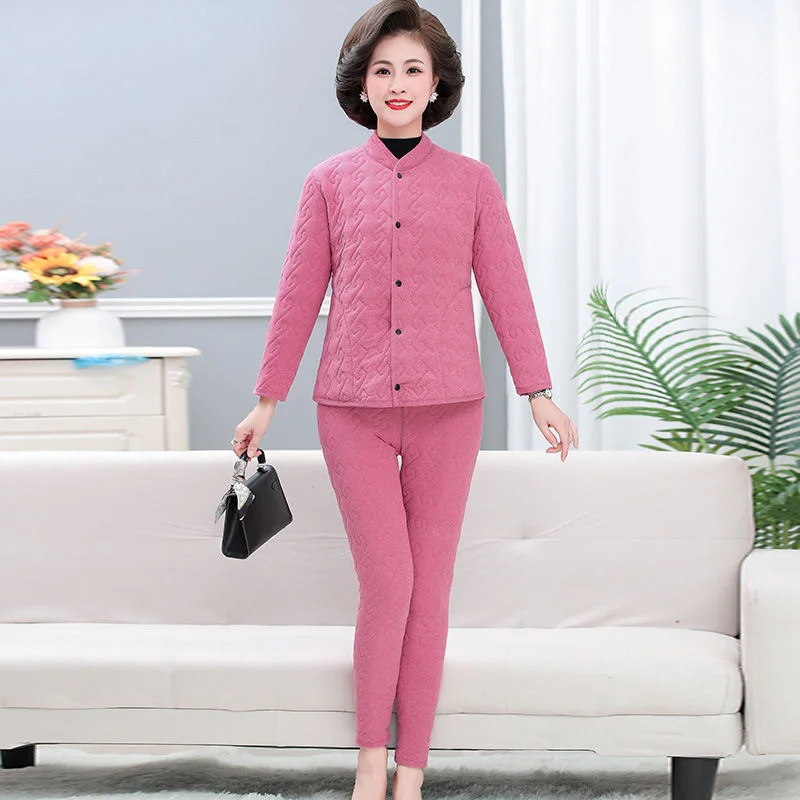 2023 Grandma's Winter Cotton Jacket, Cotton Pants, Two-piece Set, Elderly Women Cotton Jacket, Plush Elderly Man's Cotton Coat