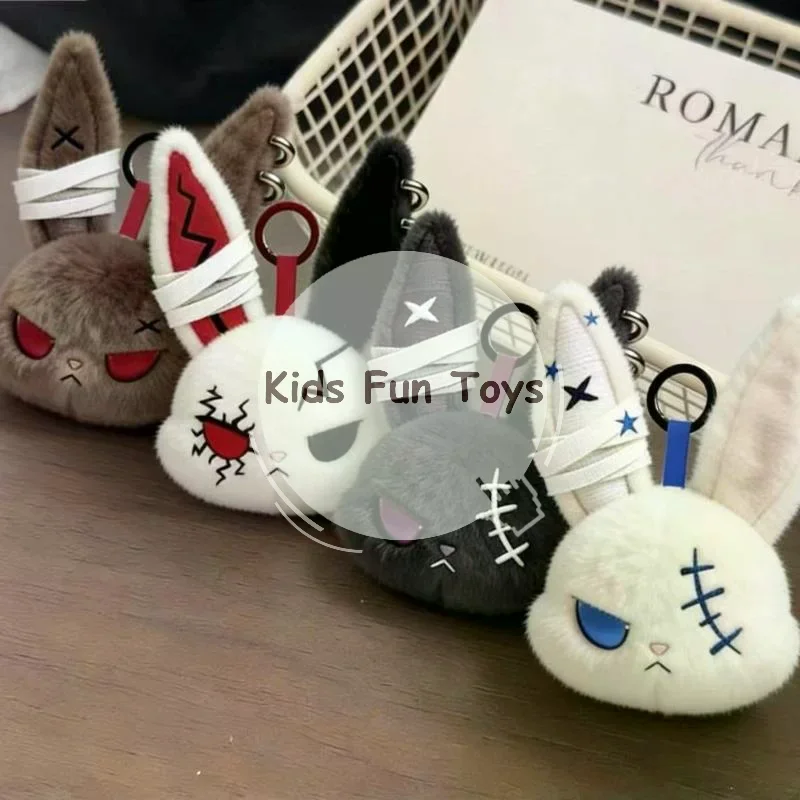 Adorable Gothic Dark Bunny Plush Keychain Bandage Wound Rabbit Doll Pendant Cute Bag Decor for Valentine Small Gifts