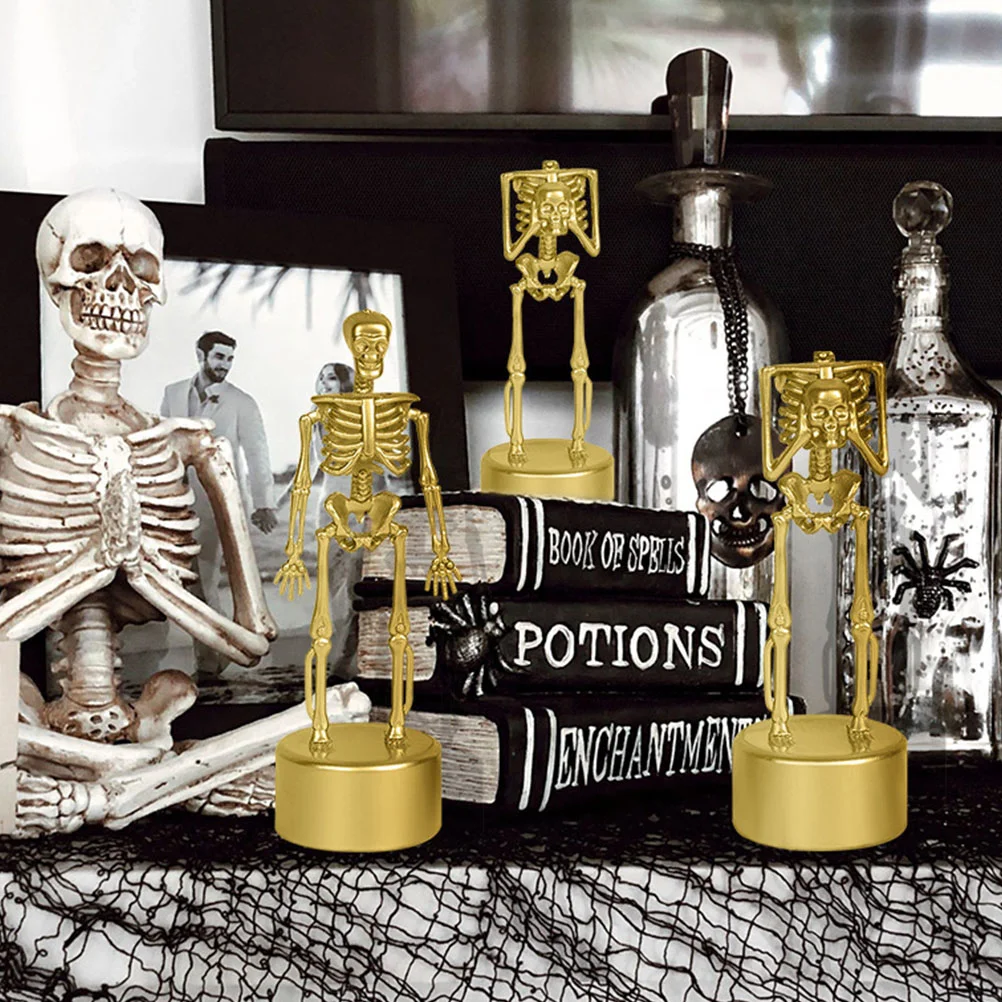 2 Pcs Giant Skull Stand Trophy Costume Halloween Home Decors Tablecloth Scene Layout Face Mask