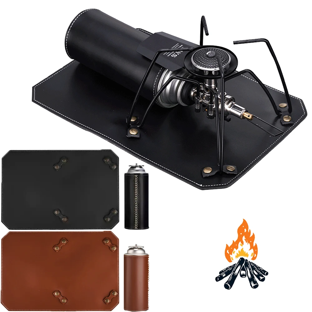 

2pcs/set Handmade Pedestal Pad For Soto ST-310 Stove Accessories Portable Can Cover Leather Outdoor Camping Cooking Accessories