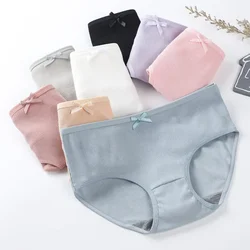 Monochrome Cotton Briefs for Women Comfortable Underpants High Waist Underwear Sexy Ultra-thin Panties New