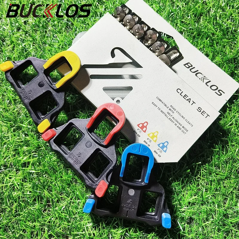 

BUCKLOS Road Bicycle Pedal Cleat for SPD-SL Bike Pedals Plate Clip Self-locking for SH10/SH11/SH12 0/2/6 Degree Accessories