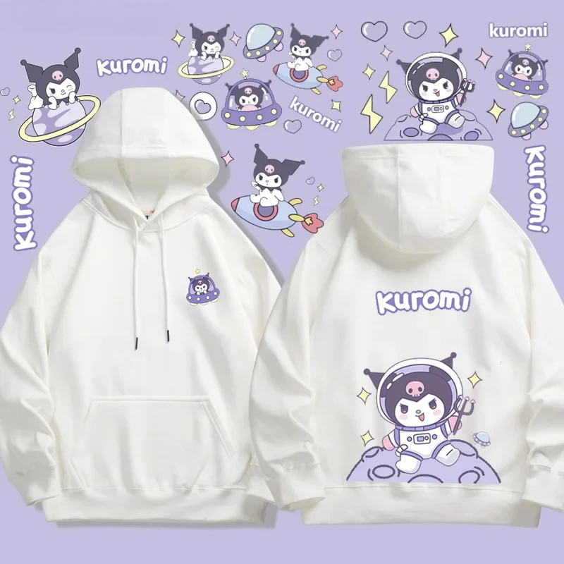 New Style Sanrio Kuromi Cartoon Anime Printing Women's Hoodie in Spring and Autumn Fashionable and Cute Women's Clothing Hoodie