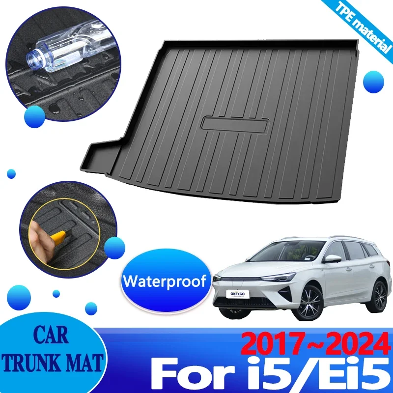 Car TPE Trunk Mats for Roewe i5 AP31 Ei5 EP22 2017~2024 Anti-scratch Liner Waterproof Carpet Protector Storage Pad Accessories