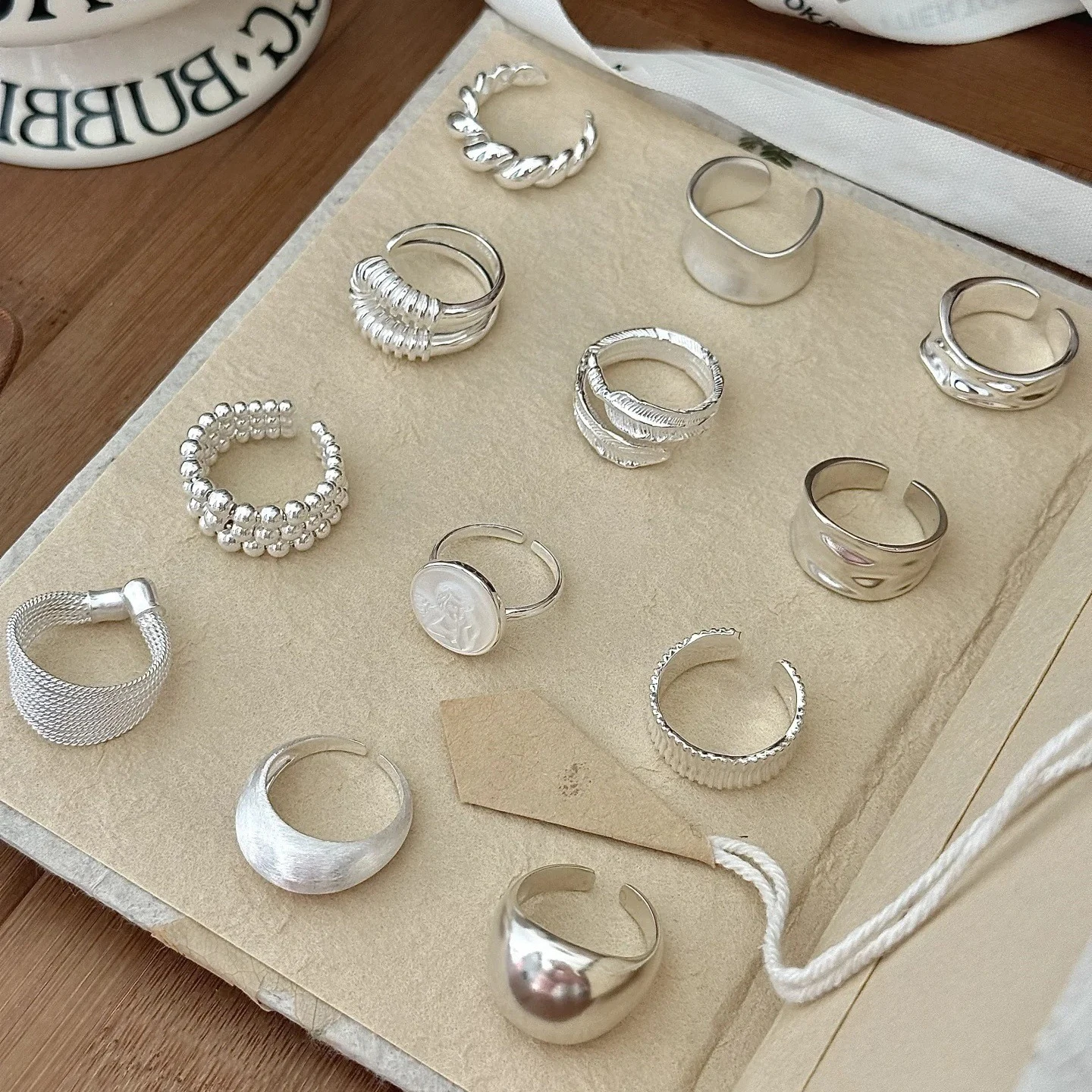 VENTFILLE 925 Sterling Silver Rings for Women Couple Minimalist Handmade Simple Party Jewelry Gift Prevent Allergy Dropshipping