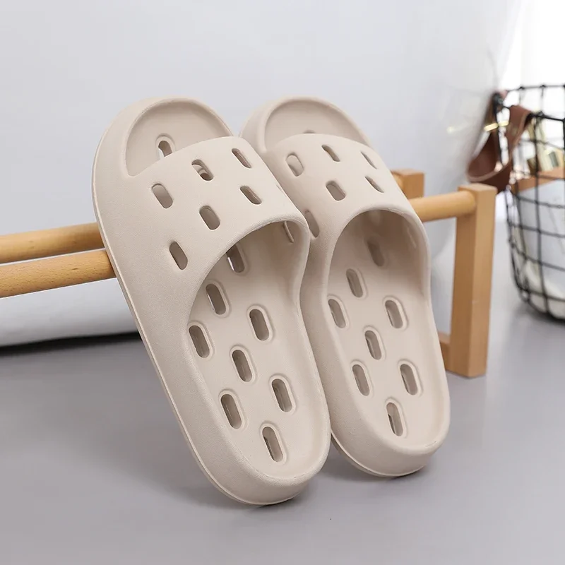 Men Bathroom Anti-slip Slippers Women Summer Beach Flat Sandals Couple Home Indoor Outdoor House Shoes