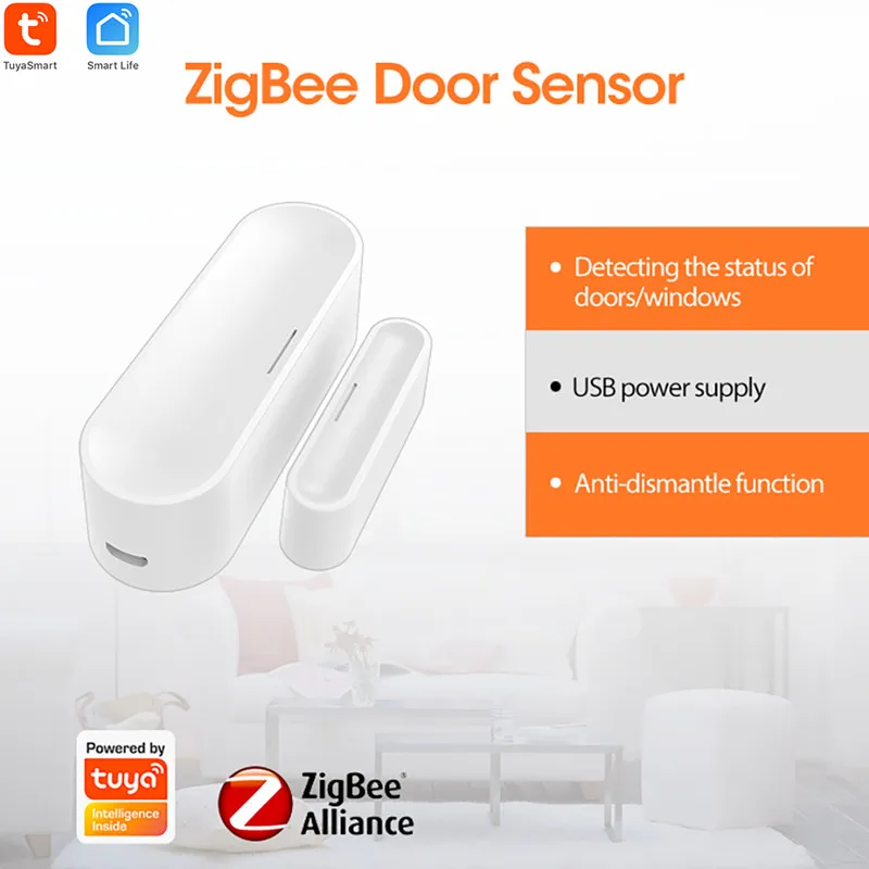 Tuya Smart Door Window Sensor ZigBee 3.0 Smart Home Wireless Door Detectors Open/Close APP Remote Alarm