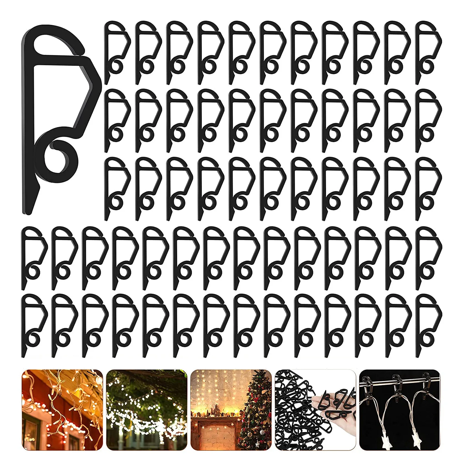 100 pezzi di plastica a forma di S gancio grondaia Heavy Duty Clip gancio per appendere per matrimonio di natale luci di fissaggio per esterni String Light Hook