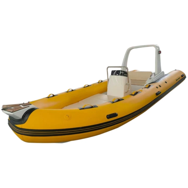 Yacht de Sport hors-bord en fibre de verre, bateau gonflable RIB Hypalon avec Console rigide Stable pour la pêche et la plongée, nouvelle usine chinoise