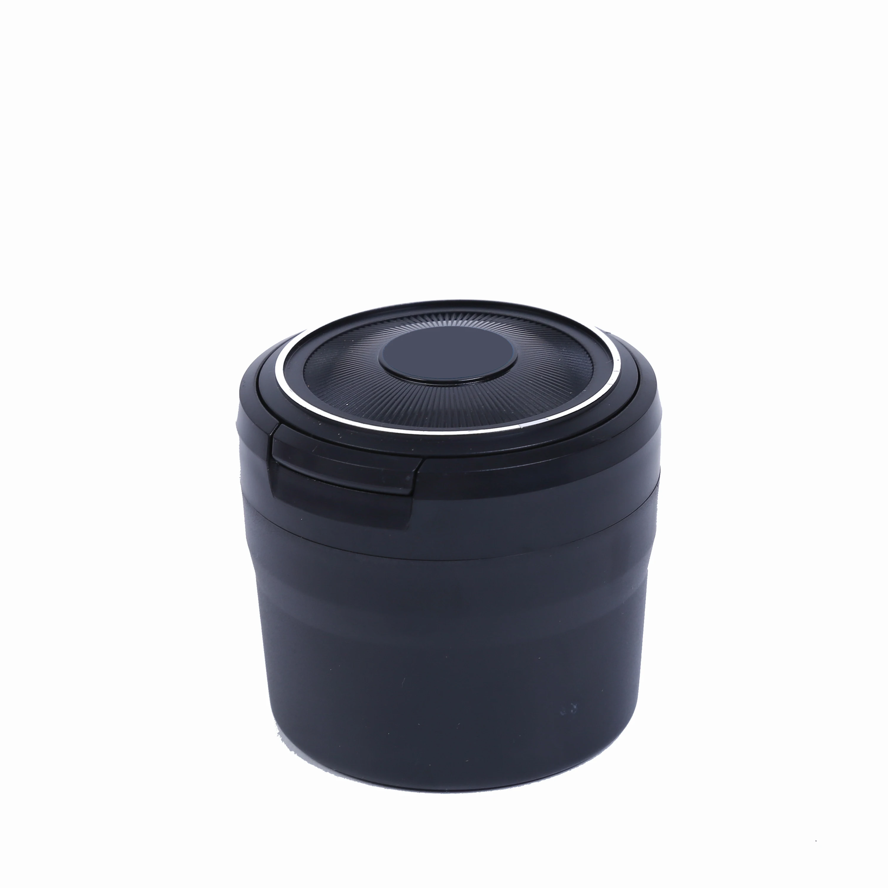 2026 New Model Car Ashtray with LED Lights, Metal Inner Lid, Short and Round Shape