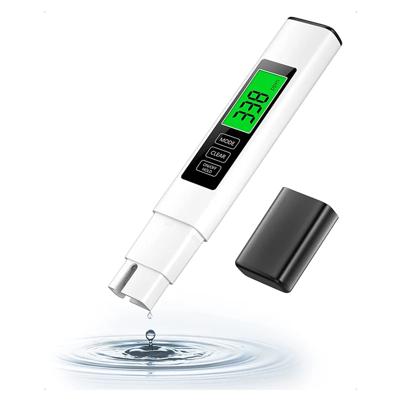 Probador de Calidad del Agua ABKO-3-en-1 TDS, Kit de prueba de agua Digital de alta precisión para agua potable, probador de agua integrado