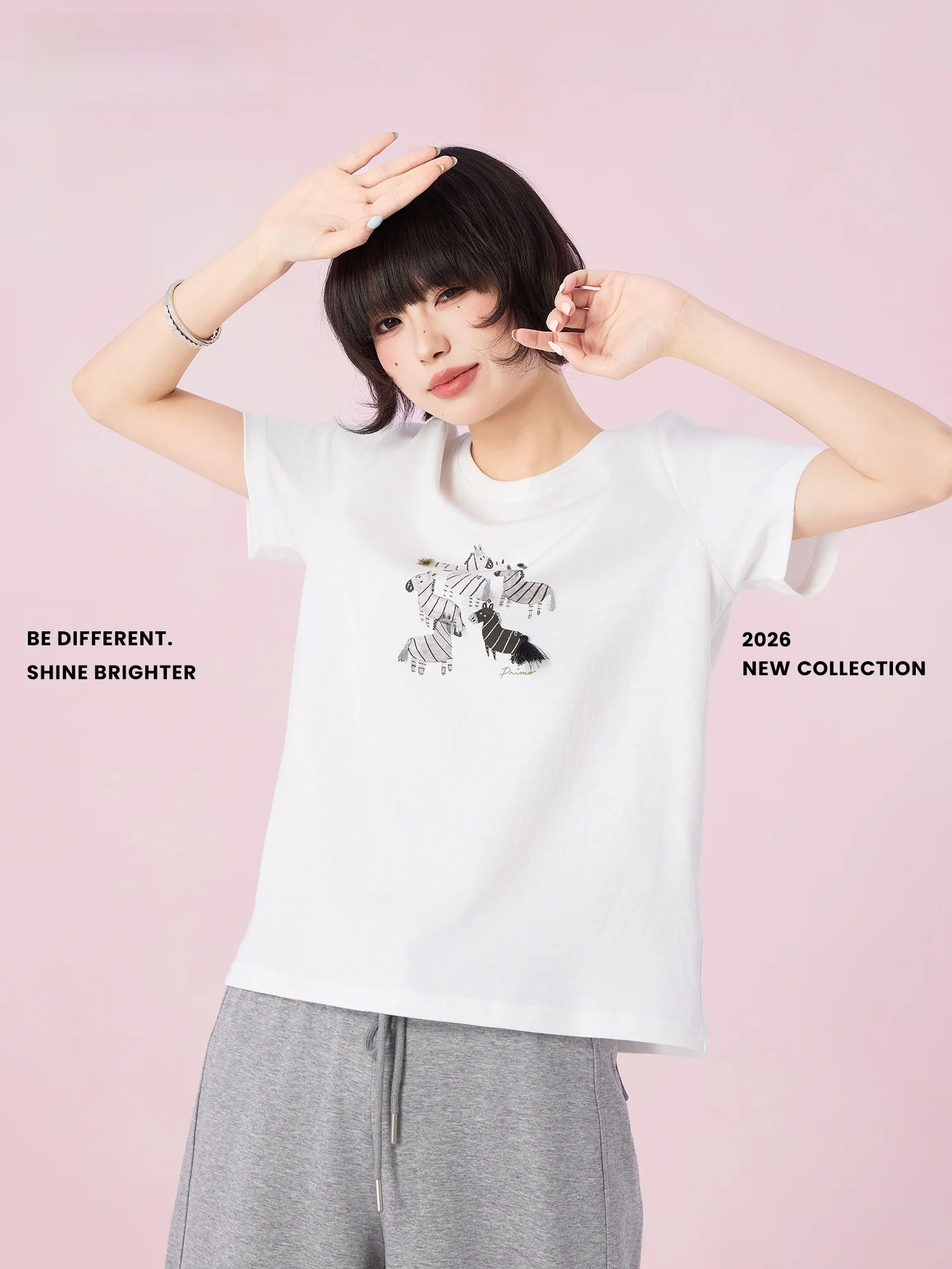 

Футболка в повседневном стиле, летняя новинка, с 3D-принтом и бахромой, круглый вырез, короткий рукав, белая, с открытыми плечами, DiDi MAX, женский топ из смесового хлопка