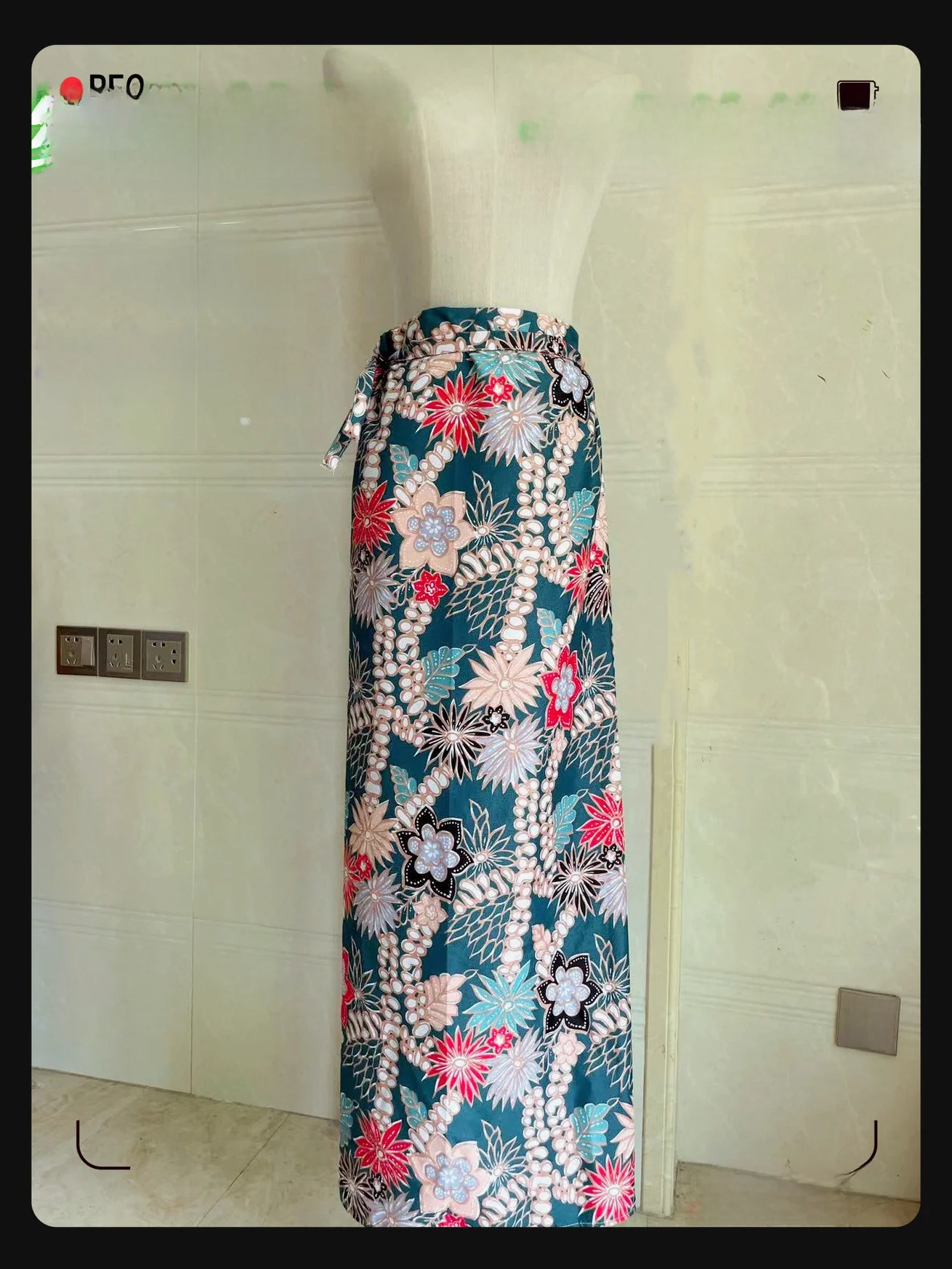 

Этническая женская юбка Юго-Восточной Азии с поясом на талии Tai Eth Burma Длинная юбка трапециевидной формы длиной до прямого кроя