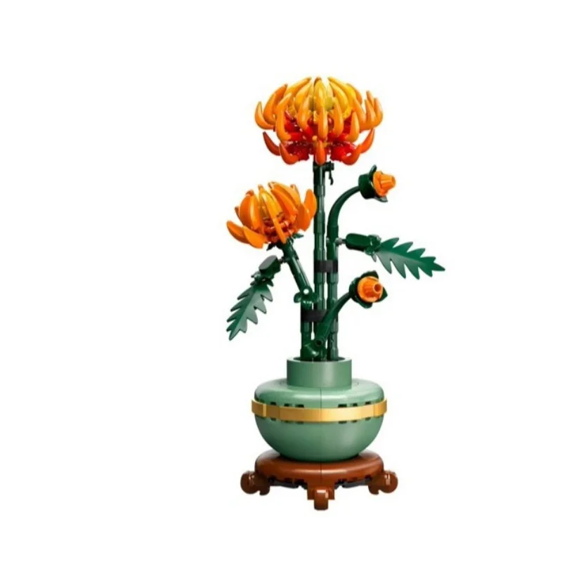 New MOC Chrysanthemum Potted Plant Model, Home Decor Ornament, Holiday & Birthday Gift view 5