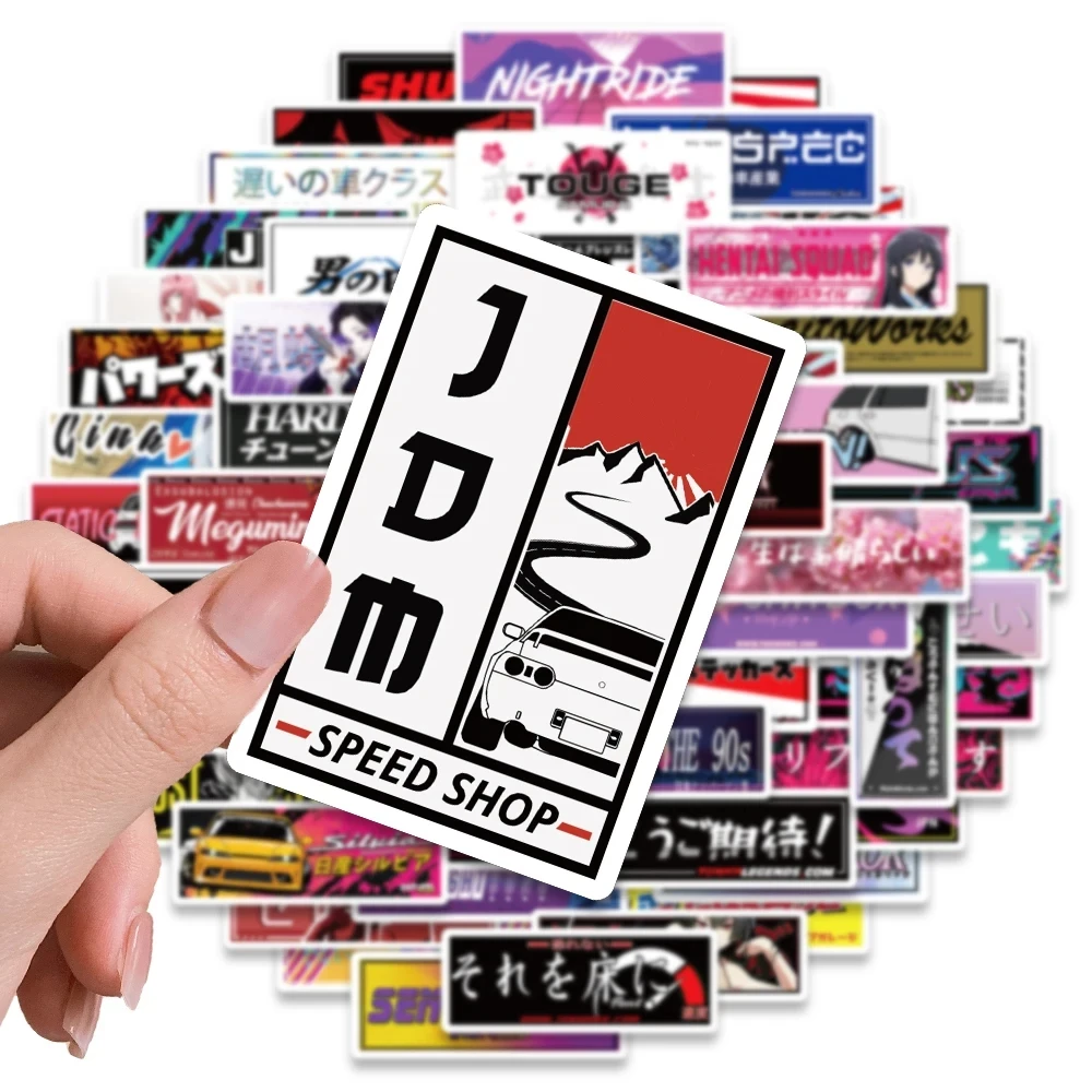 10/33/66pcs Japan JDM Racing Graffiti Stickers for Laptop Skateboard Bike Car Motorcycle Helmet Waterproof Anime Poster Sticker