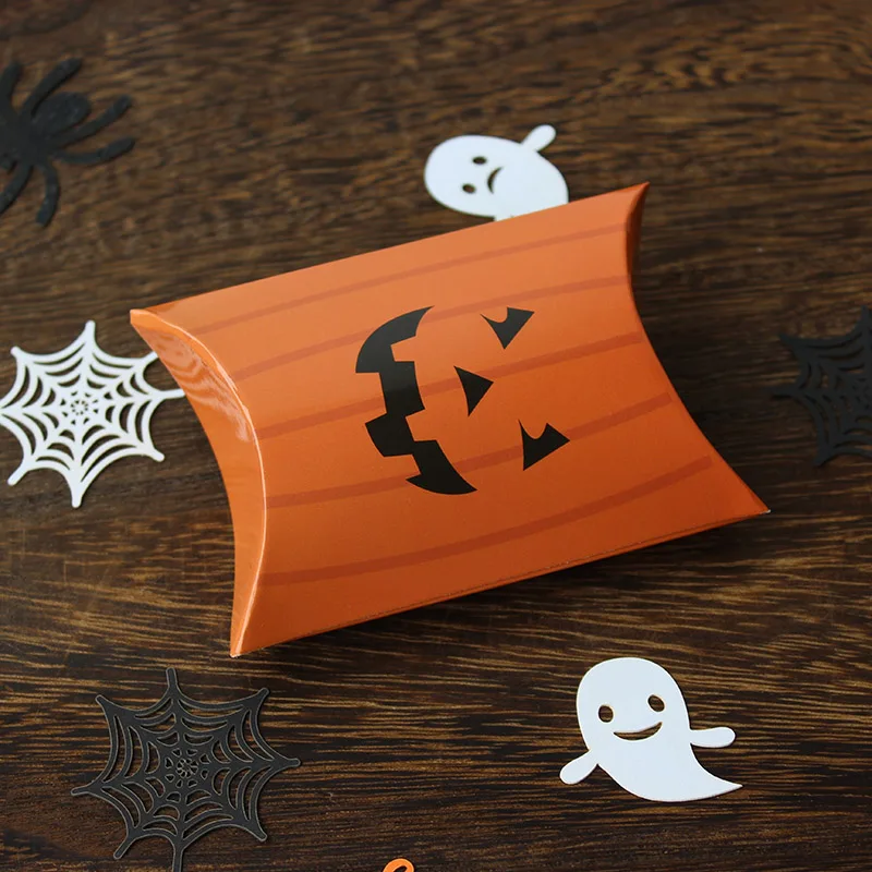 10 Stück Halloween-Kissenförmige Süßigkeitenbox Geschenkbox, Halloween-Kürbis-Geister-Hexen-Geschenkbox – Detail 11