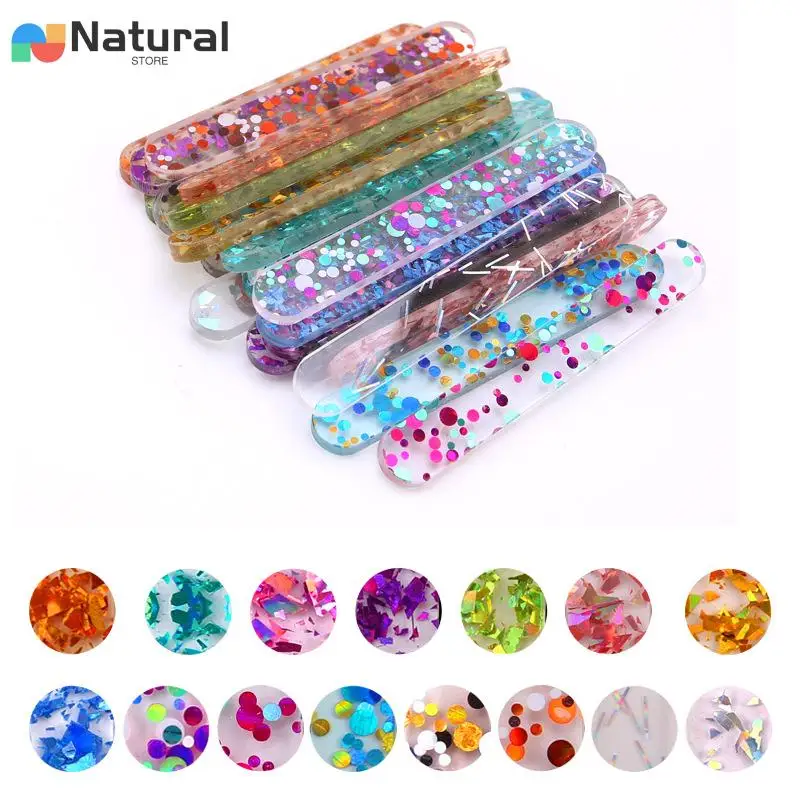 10pcs Food Grade Acrylic Ice Cream Sequin Sticks New Summer Homemade Popsicle  Accessories Reusable Creative Kitchen Model Stick