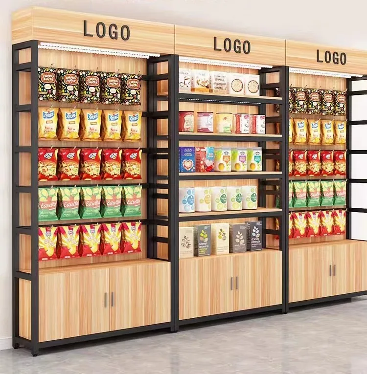 Custom.High Quality Product Display Racks Grocery Store Shelf Supplier Wooden Retail Shop Shelves and Display Cabinets
