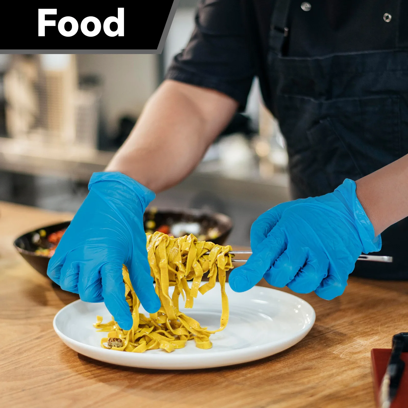 100 pcs_box Disposable Nitrile Gloves, Powder-Free, Latex-Free, Non-Sterile, Food Safe, 6 Mil, B