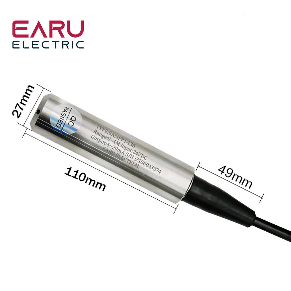 Imagem -02 - Saída Integral Óleo Líquido Sensor de Nível de Água Sonda Transmissora Detectar Controlador Float Switch para Bomba 420m 5m 10m 15m 20m