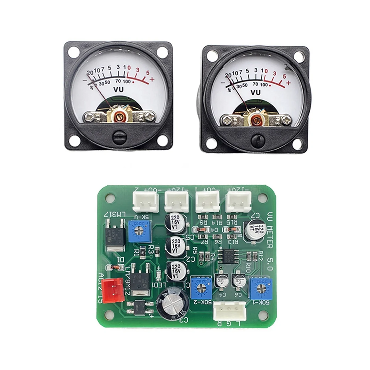 Scheda amplificatore Stereo del misuratore Audio di livello VU + 2pcs VU Meter indicatore di livello della scheda dell'amplificatore Stereo 9-12V DC