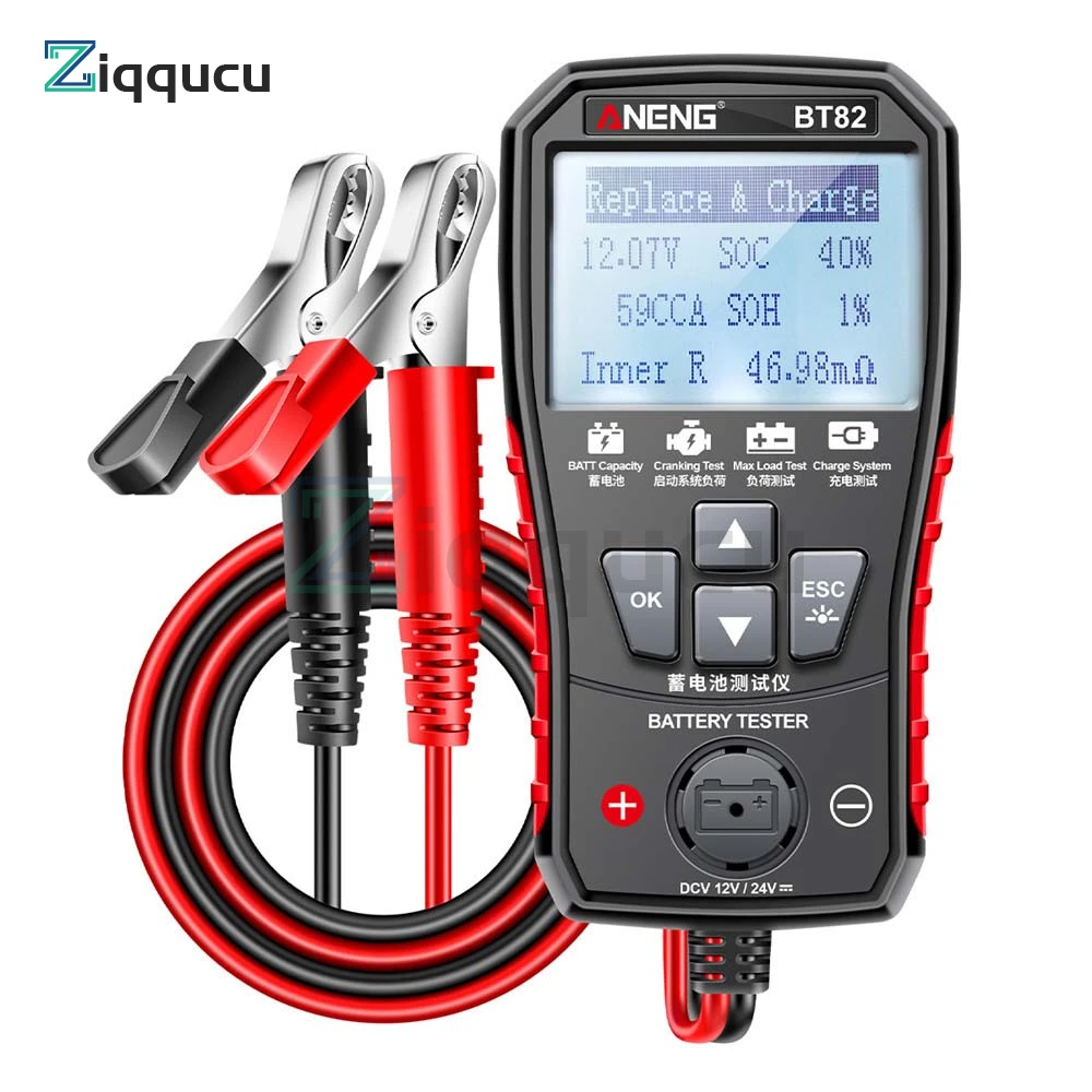 BT82 Digital  Car Battery Tester Portable Circut Test Analyzer Battery Detector Auto Motorcycle Fault Testing Battery Tool