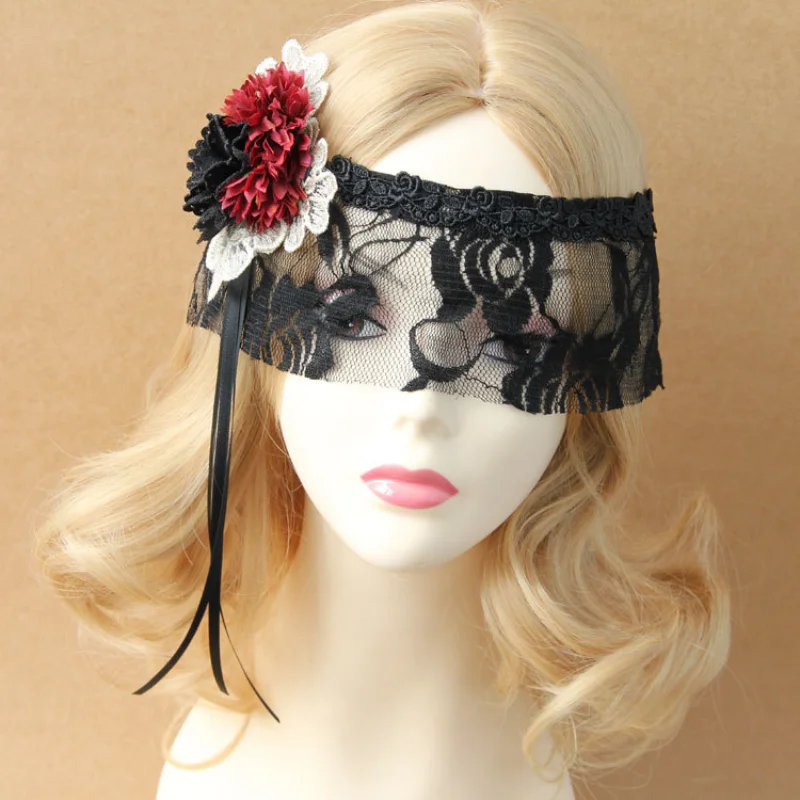 

Halloween masquerade princess half face mask lace veil