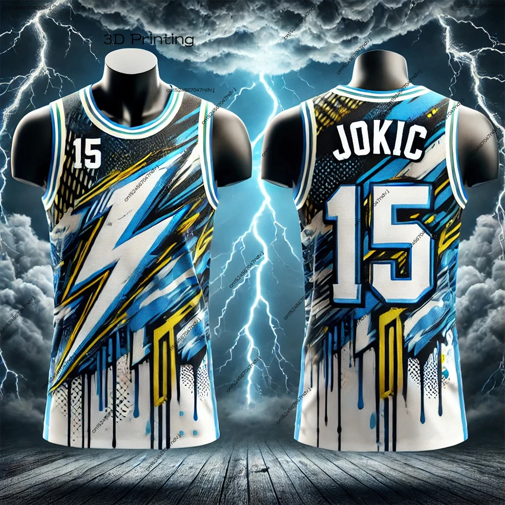 

Chat GPT Design 2025 Newest Basketball Jersey JOKIC No. 15 Basketball Vest Casual sports top for kids and adults