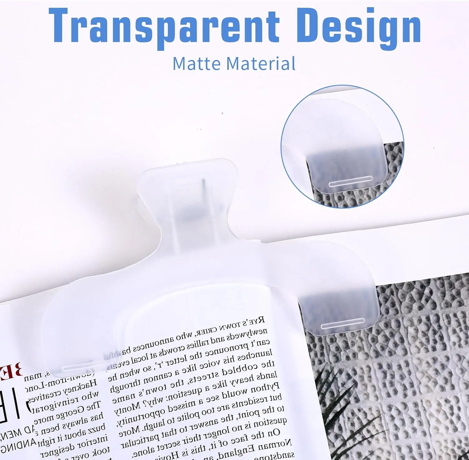 قطعتان من مشابك الكتب، حامل صفحة وزن الكتاب، مشابك كتب شفافة لحمل الكتب المفتوحة وحاملي صفحات القراءة المحمولة للمكتب