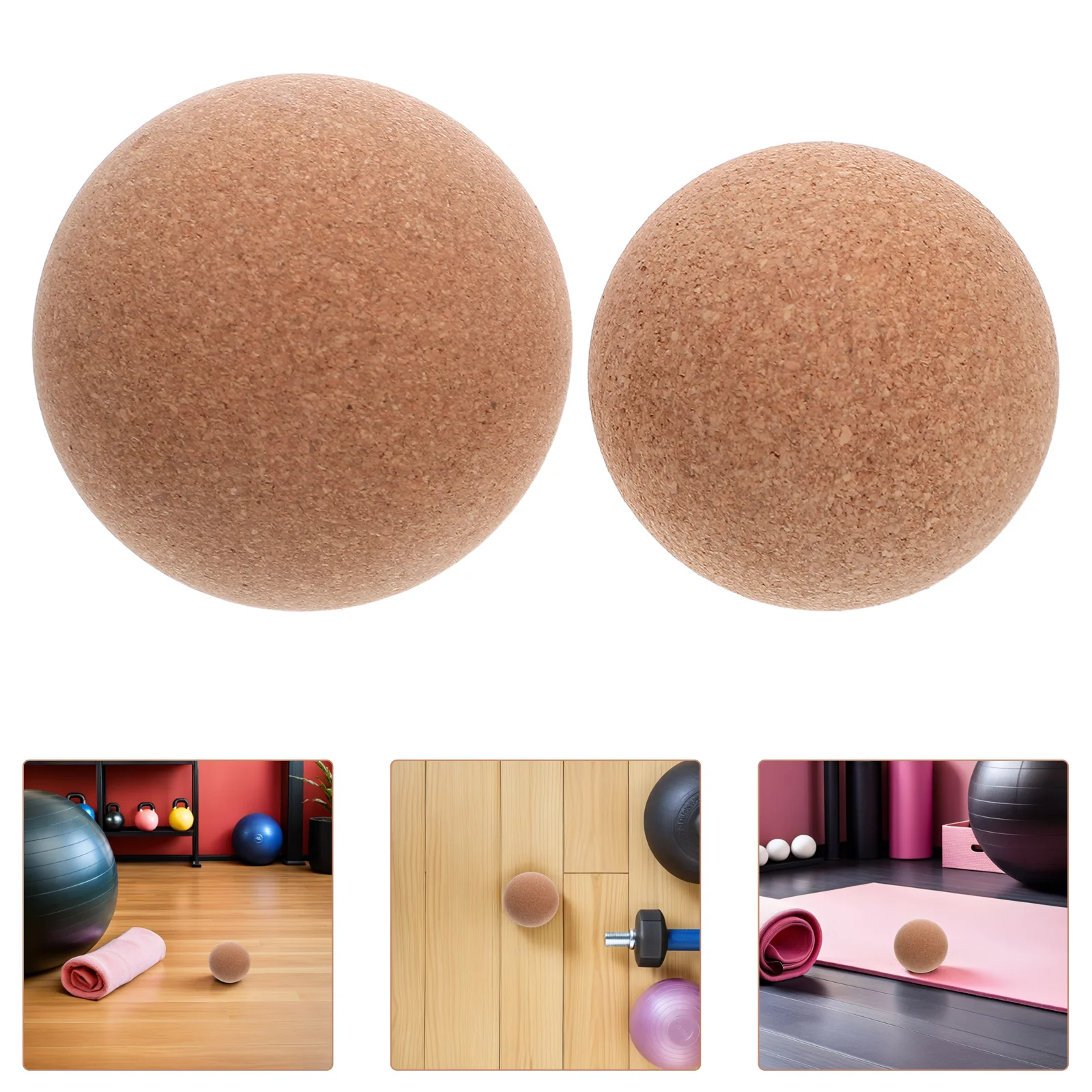 

4 шт., пробковый массажный шарик, терапевтический инструмент для облегчения глубоких тканей, портативный ролик для ног, ног, спины, триггер фасции