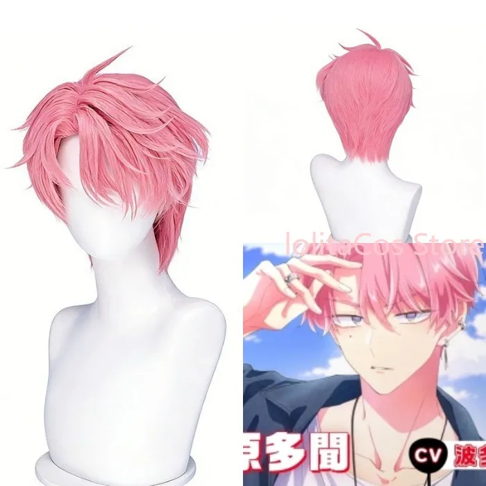 

Tamon's B-Side Tamon Fukuhara Cosplay Wig Pink Short Hair Comic Con Props Role Play Accessories Men Coser Gift Halloween