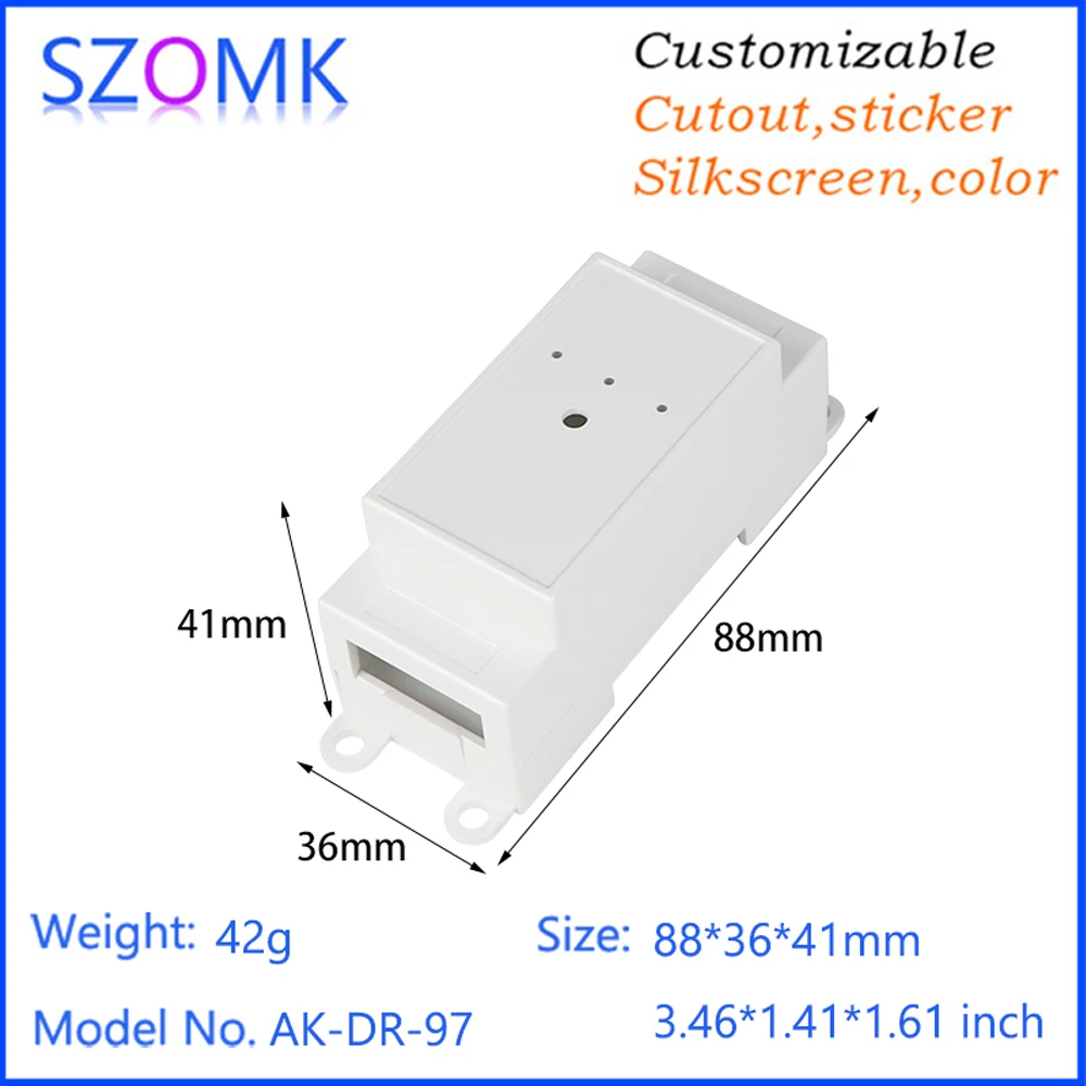 Terminal Cover Wall Mounted Wireless Gateway Housing Abs Box Ethernet Rg45 To 485 Repeater Case Plc Din Rail Plastic Enclosure