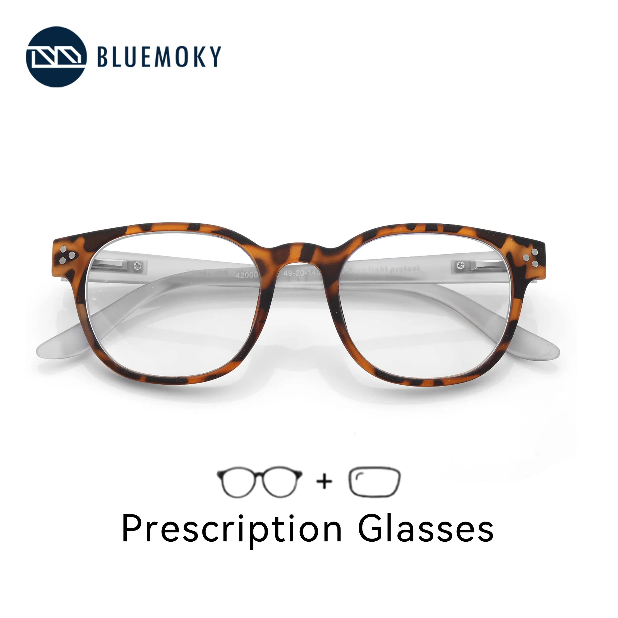 BLUEMOKY Fashion Square Prescription Glasses For Men Women Anti Blue Light Progressive/Myopia Optical Eyewear