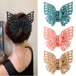 Korean Solid Butterfly Hair Clip For Women Large Hollow Double Layered Hair Claw Hairpin Girls Headwear Hair Accessories