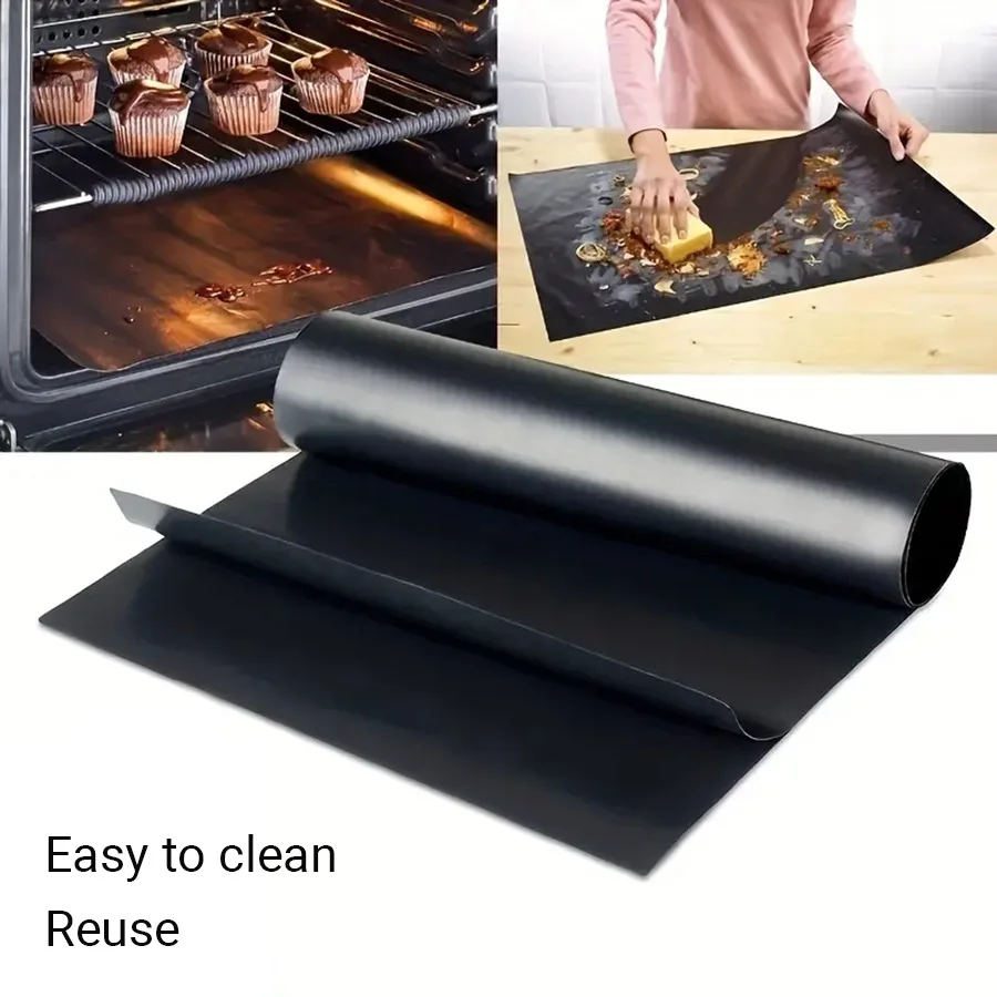 Oven Microwave Fiberglass PTFE High Temperature Resistant, Non Stick Barbecue Mat, Oven Liner