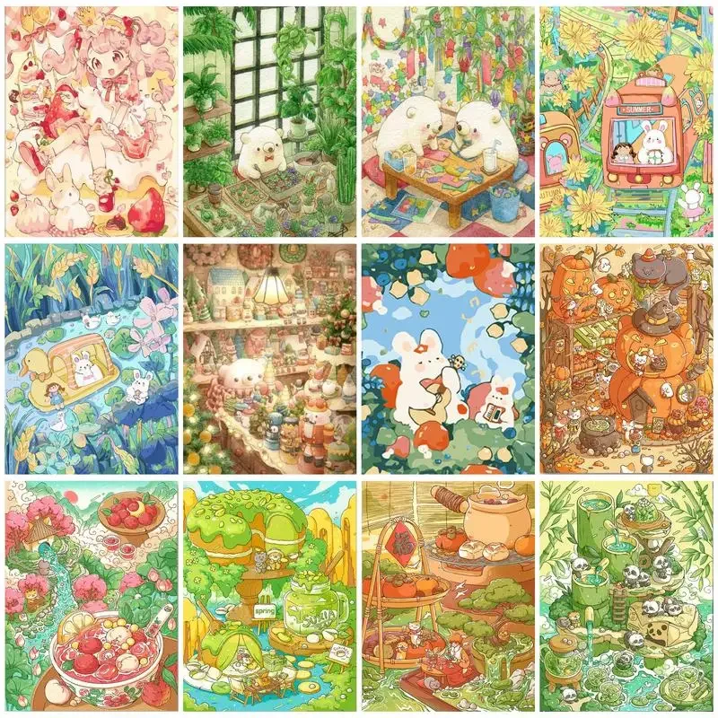 RUOPOTY Painting By Numbers On Canvas To Paint Cartoon Anime Paint Pictures By Numbers Wall Art Picture Home Decor