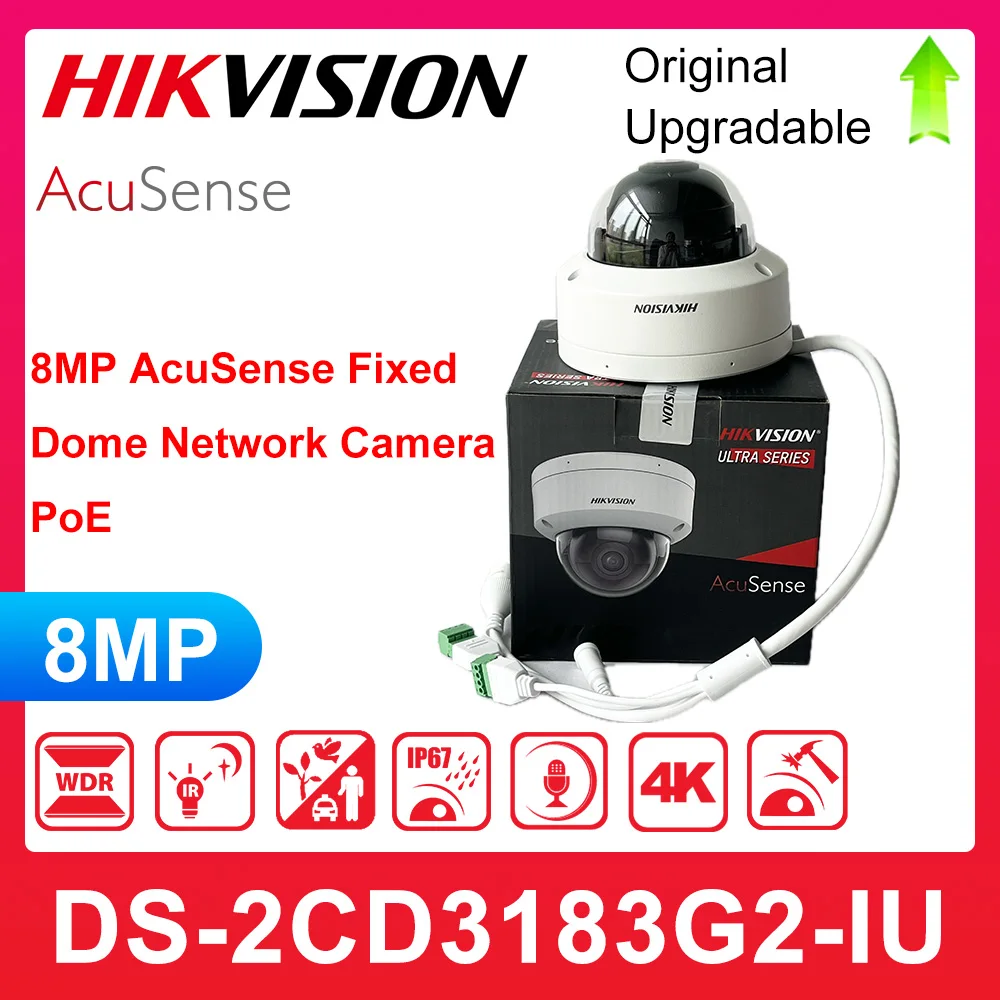 

Оригинальная фиксированная купольная сетевая камера Hikvision DS-2CD3183G2-ISU 4K 8 МП AcuSense IP67 H.265+ Приложение Hik-Connect
