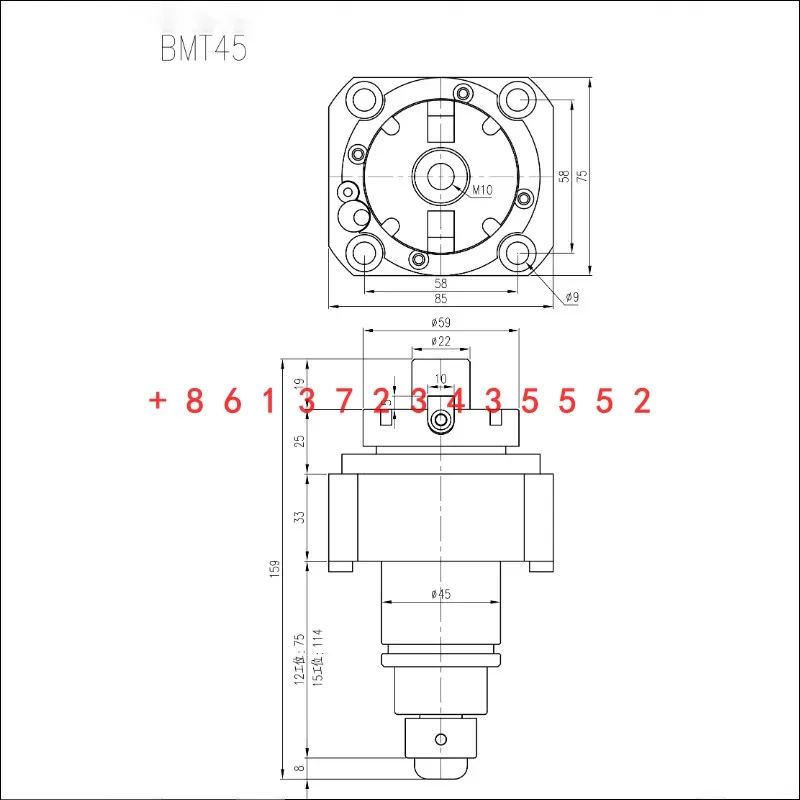 เครื่องกลึง BMT40 45 BMT55 BMT65 ป้อมปืนเครื่องมือผู้ถือเครื่องตัด 0 องศาขับเคลื่อน