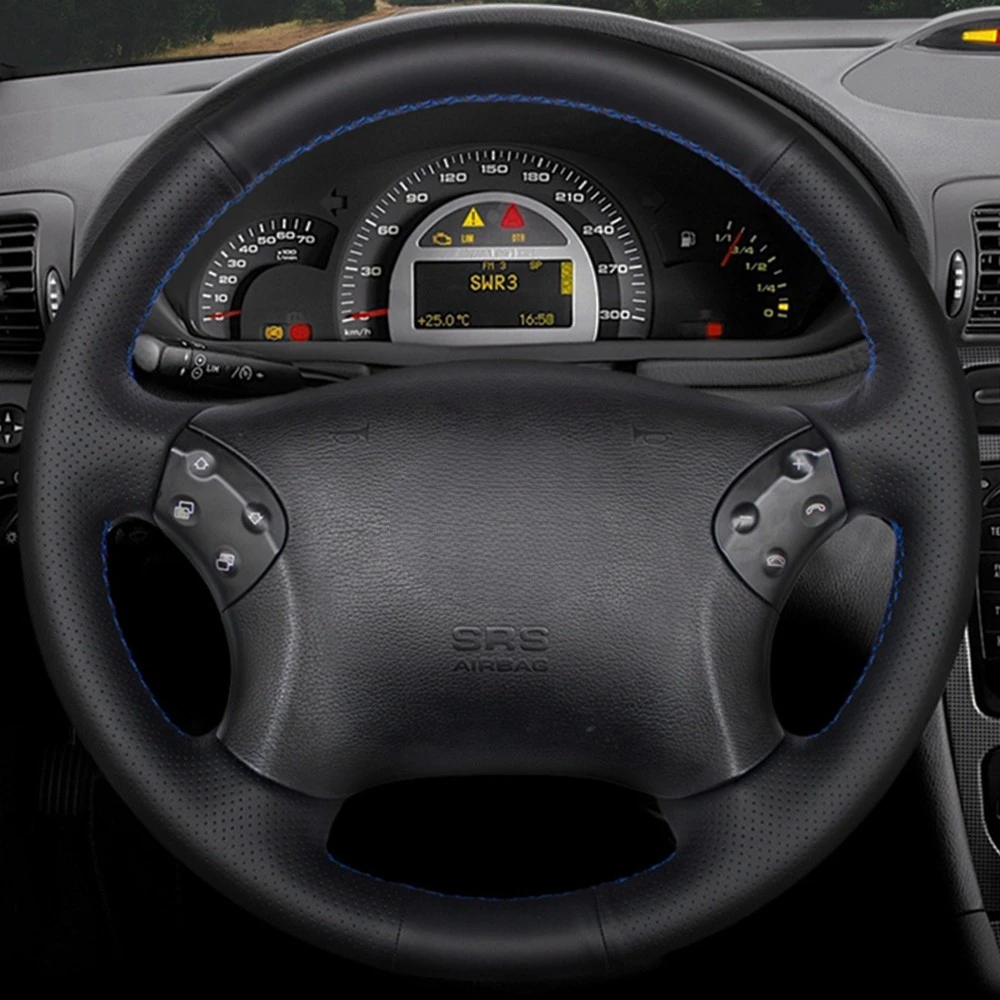 Car Steering Wheel Cover Black Artificial Leather Car Steering Wheel Cover For Mercedes Benz W203 C-Class 2001-2007