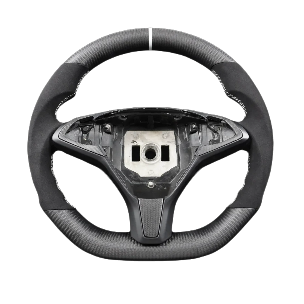 

Обновление рулевого колеса из углеродного волокна для Tesla Model S, индивидуальный спортивный дизайн, гоночный стиль, модификация интерьера с плоским дном