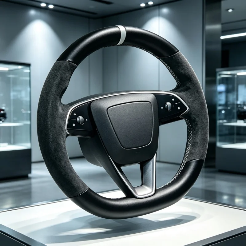 Custom DIY Car Steering Wheel Cover Hand Sewn Suede Leather For Tesla Model 3 2017-2020 Covers Protect Interior Accessories