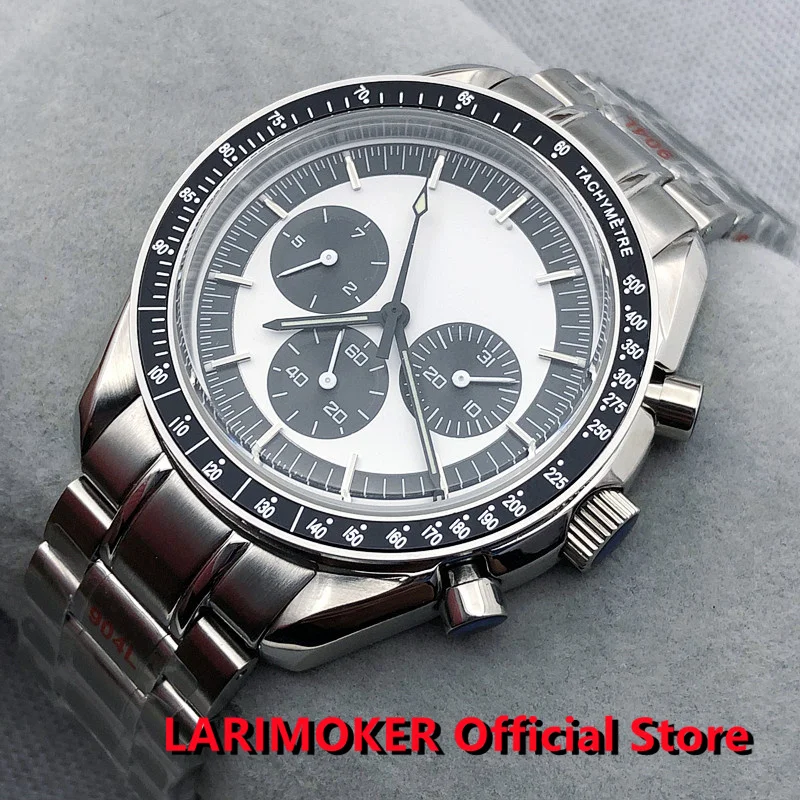 

LARIMOKER Simple Three-Eyed Mechanical Men Watch Date Week NN3836 Movement Stainless Steel Strap Mineral Glass