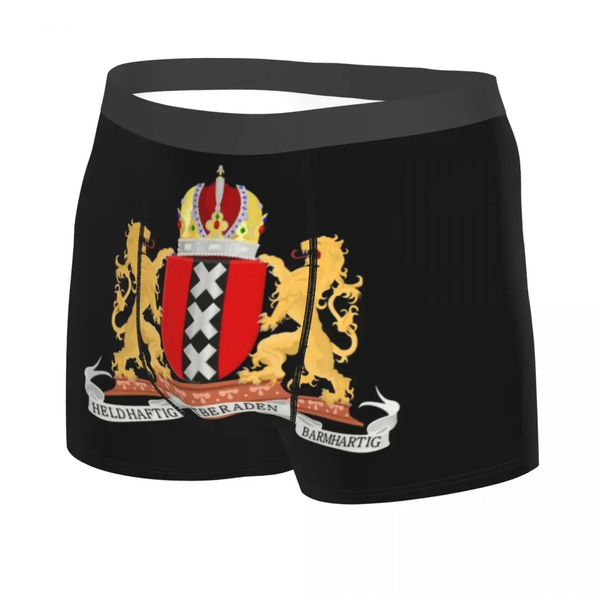 Amsterdam Wapenschild Boxershorts Voor Mannen 3D Gedrukt Mannelijke Nederland Vlag Ondergoed Slipje Slips Ademende Onderbroek