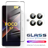 For Xiaomi Poco X7 5G Case 2To1 9D Tempered Glass Curved Screen Protectors On Poko Little X7 X 7 7X 5G Camera Glass PocoX7 2025