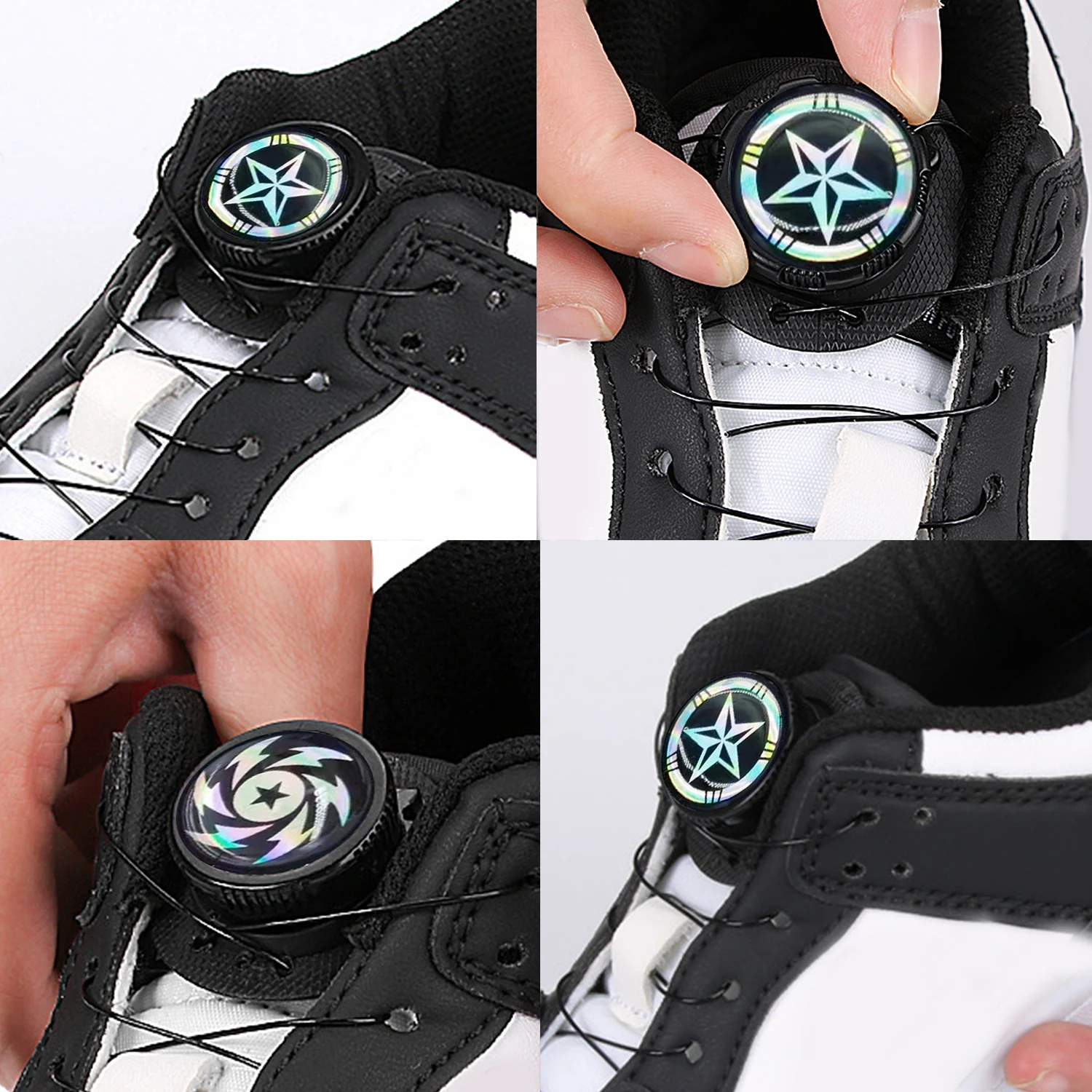 1 Pair New Automatic Laces Sneakers Swivel Buckle Shoelaces Without Ties Adults Kids Lazy No Tie Shoe Laces Shoe Accessories