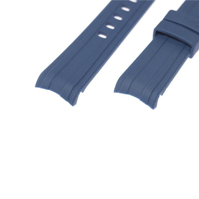 20mm High Quality Fluorous Rubber Silicone Watch Band Belt Fit For Omega Seamaster 300 AT150 Ocean Black Blue Soft Strap