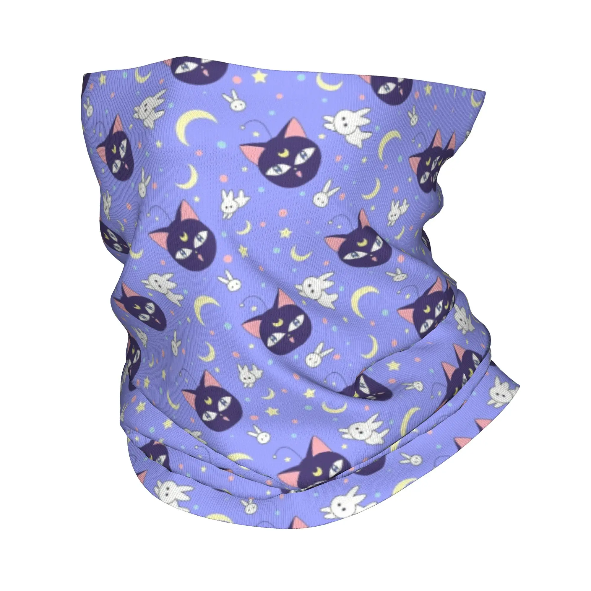 Custom S-Sailors Moons Winter Headband Neck Warmer Women Men Ski Running Tube Scarf Cartoon Dark Lady Face Bandana Gaiter