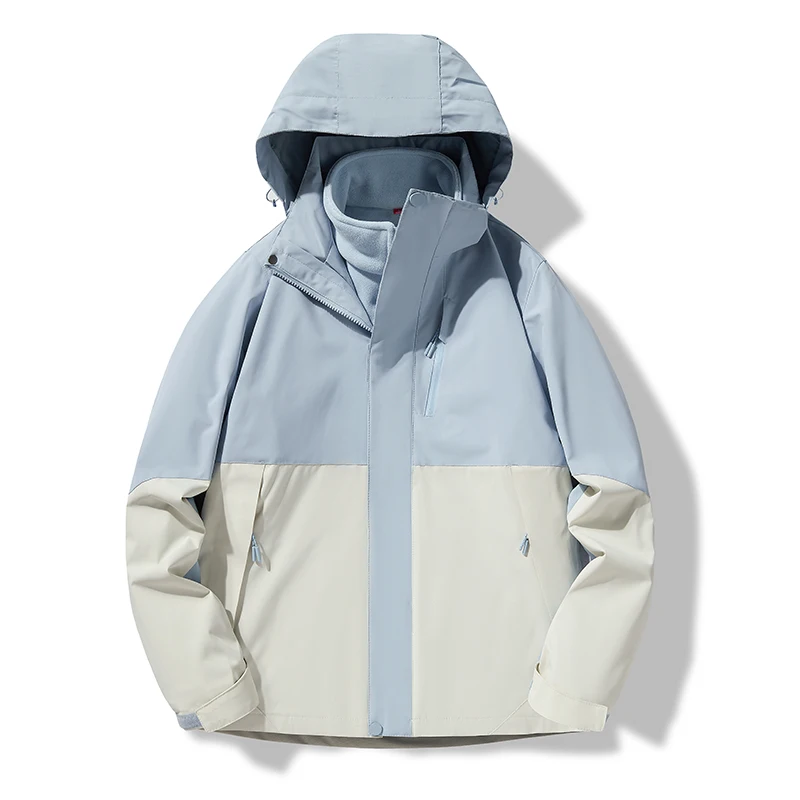 Warm Camping Hiking Jacket Men Autumn Winter Outdoor Sports Coats Unisex Windbreaker Couple Waterproof Jackets Two-piece Set image 6